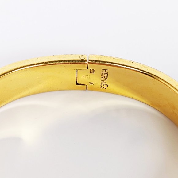 SOLD Hermes Black and Gold Clic Clac H Bracelet PM - Picture 5 of 6